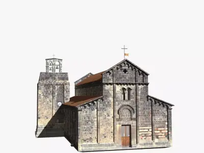 Romanic Church of Ardara - Exterior Only - Low Poly Low-poly 3D model