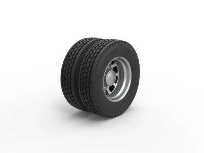 Rear custom wheel of semi truck Version 3 Scale 1 to 25 3D print model