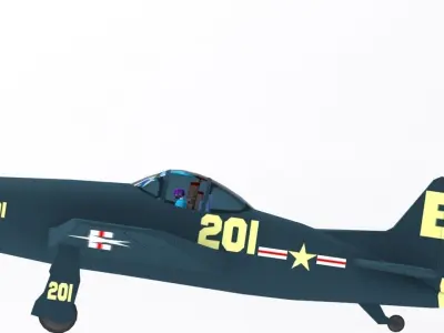 grumman bearcat Low-poly 3D model