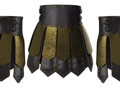 Skirt Armor 02 Low-poly 3D model