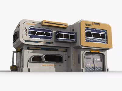 Sci-Fi Industrial x17 Low-poly 3D model