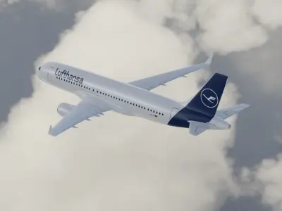 Lufthansa Airbus A320 Lowpoly Model 3D model