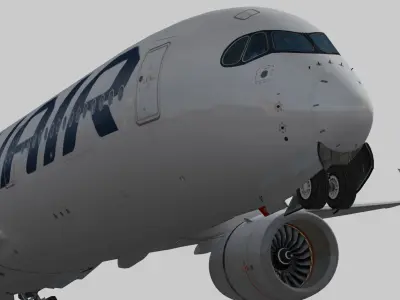 Airbus A350-900 XWB Finnair OH-LWA Low-poly 3D model