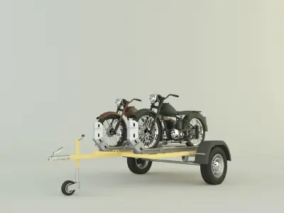 motorcycle trailer 3D model