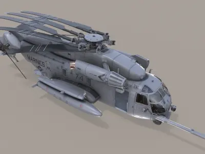 Realistic 3d model of CH-53E Super Stallion US Marines Low-poly 3D model