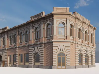 classic historic house on the street 3D model