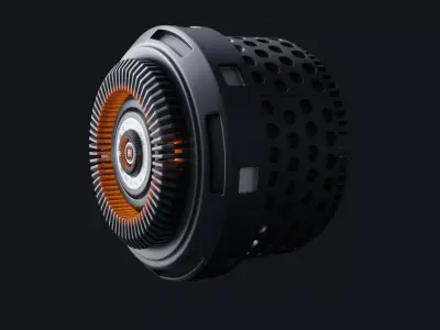 Hot turbine for machinery engine 3D model