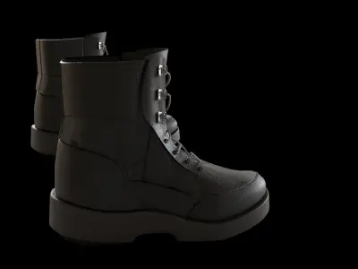 Military Style Boots Low-poly 3D model