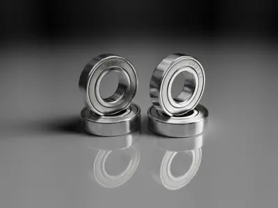 Cartridge Bearing 6901ZZ Low-poly 3D model