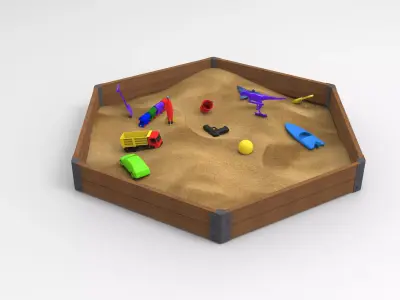 Sandbox 3D Model  Low-poly 3D model