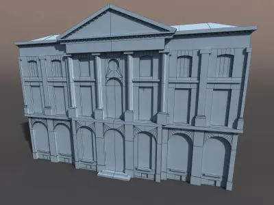 Building Low Poly Facade 74 Low-poly 3D model