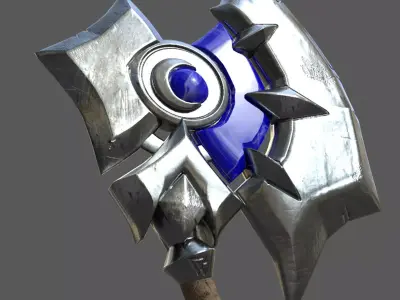 Vintage Gaming Axe Low-poly 3D model