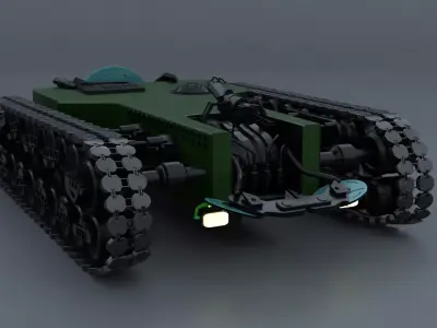 Military Scout Tank 3D Model Game Ready PBR Blender FBX OBJ Low-poly 3D model