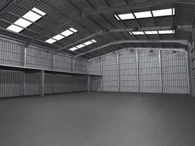 Industrial Warehouse Low Poly Low-poly 3D model