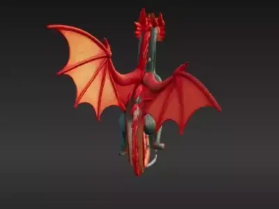 Cartoon Cute Fantasy Baby Dragon Stylized Fantasy 3D Model 3D model