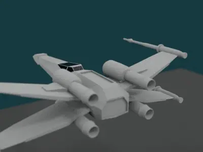 T-65 X-Wing Fighter Star Wars Low-poly 3D model