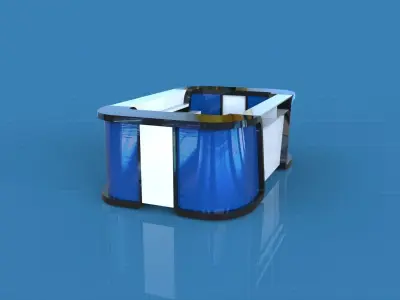 Front Wooden Reception 3D model