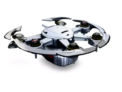 SciFi Hexacopter Drone Game Asset Low-poly 3D model