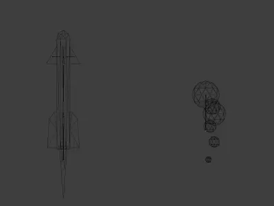 Low Poly Heatseeking Missile for Mobile Games Low-poly 3D model