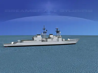 Spruance Class DD965 USS Kinkaid 3D model