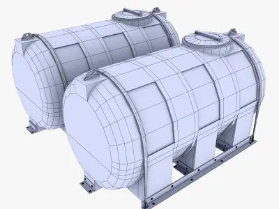 Water Tanks Low-poly 3D model purchase