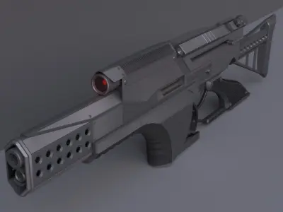  Futuristic Weapon Concept High-Poly-Version Free 3D model