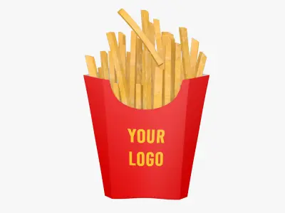 French Fries with Pack 3D model