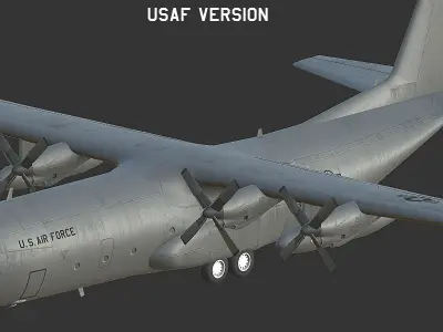 C130 Hercules Low-poly 3D model