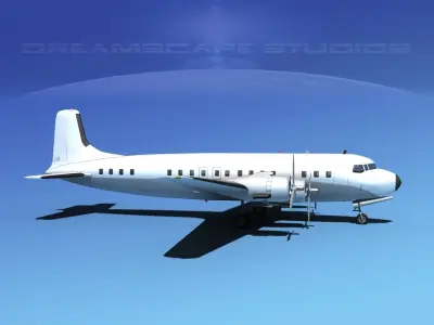 Douglas DC-7B Unmarked 1 3D model