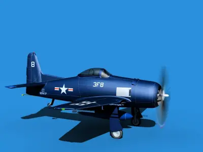 Grumman F8F-2 Bearcat V09 3D model