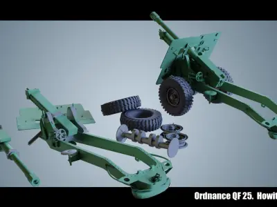 Ordnance QF 25 Howitzer 3D model
