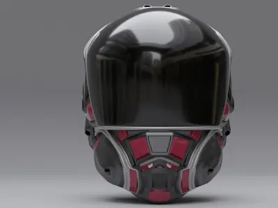 helmet futuristic with accents 3D model