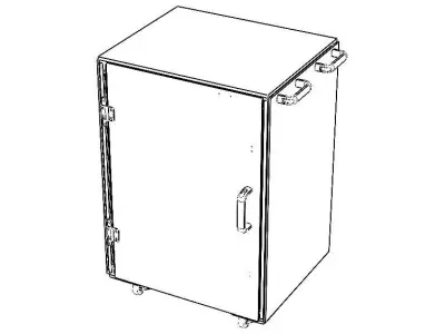 Industrial Aluminum Trolley - Enclosed 3D model