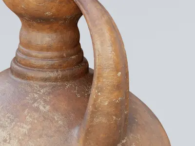 Ancient terracotta water jug 3D model