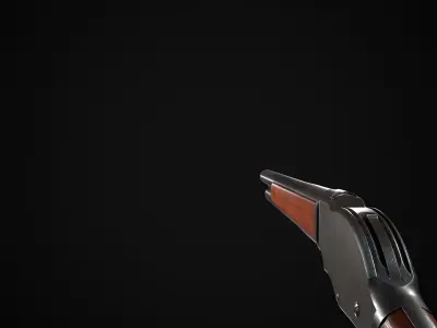 PBR Winchester Model 1887 - Low-poly 3D Model with 4K Textures Low-poly 3D model