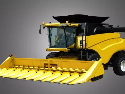 NH - CR 9070 Combine Harvester - With Corn Harvester Head 3D model