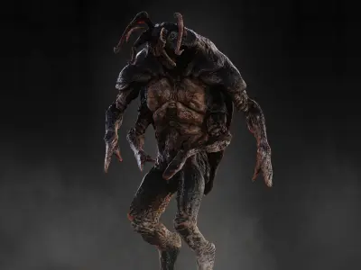 Insectoid Creature Beetle Low-poly 3D model