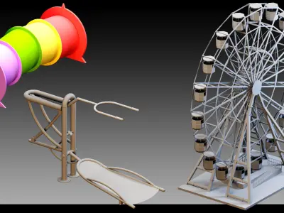 51 Funfair Objects- Vol 02- High detail 3d models 3D model