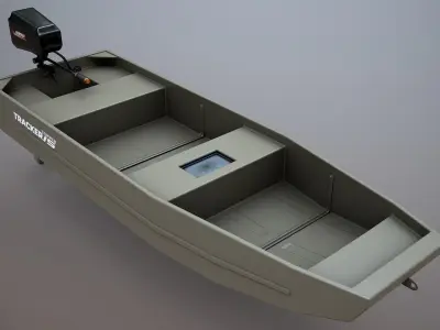 Fishing Boat Tracker Topper 15 Jon Boat Low-poly 3D model