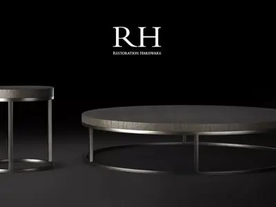 RH Nicholas Round Side and Coffee Modern Tables Free 3D model