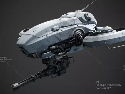 Sci Fi Vehicle Series Drone 02 Free 3D model