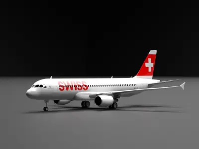 Airbus A320 SwissAir Livery 3D model