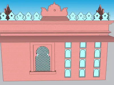 indian jodhpuri stone chatri dome 3D model