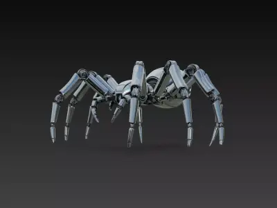 Futuristic Spider Robot Mechanical Sci-Fi Creature 3D Model 3D print model