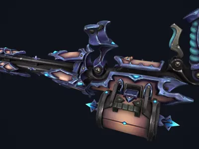 Undead minigun Low-poly 3D model