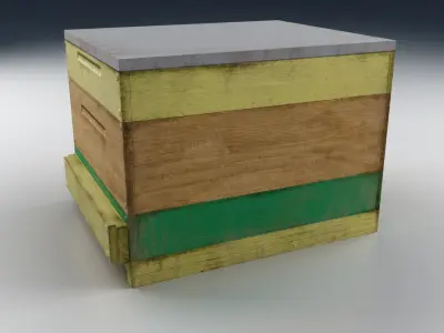 Old Wooden Box Low-poly 3D model