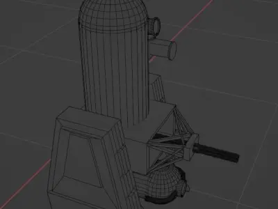 Phalanx CIWS Antiaircraft Gatling Gun  3D model