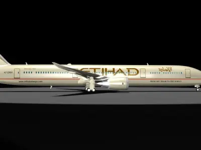 Etihad  787-9 Dreamliner 3D model