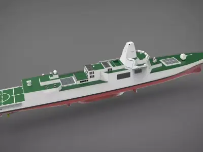 Type 055 destroyers ship 3D model
