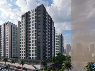 Modern Residential Building Ground Floor Cafe High Quality 3D 3D model